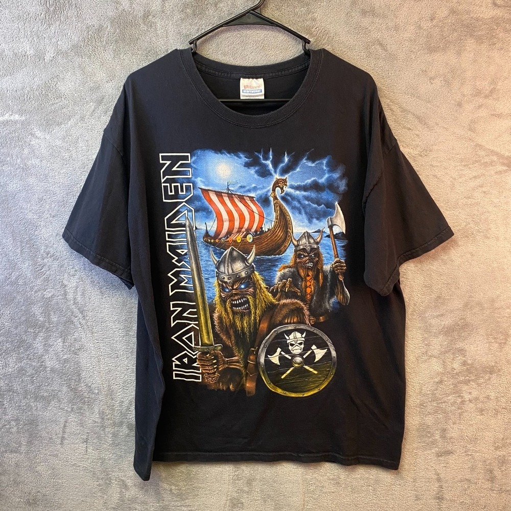 Iron Maiden Mens T-Shirt XL Black Nordic Tour 2006 Viking Tee